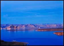 Lake Powell, blue hour, Glen Canyon National Recreation Area, Arizona. USA ( color)