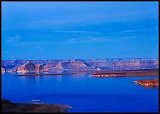 Lake Powell, blue hour, Glen Canyon National Recreation Area, Arizona. USA