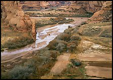 Farm on the valley floor of Canyon de Chelly. Canyon de Chelly  National Monument, Arizona, USA