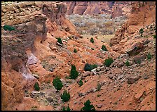 Red rocks, Canyon de Chelly, Junction Overlook. Canyon de Chelly  National Monument, Arizona, USA (color)