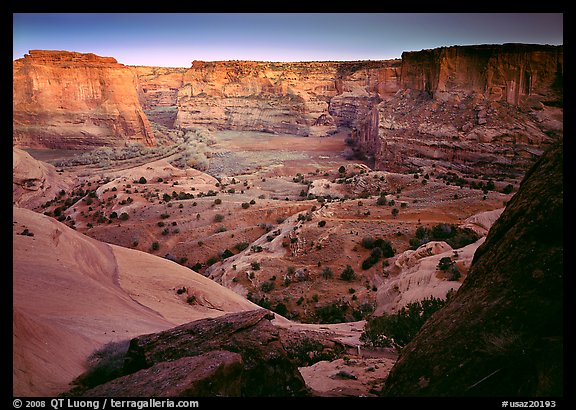 Canyon at dusk. Canyon de Chelly  National Monument, Arizona, USA