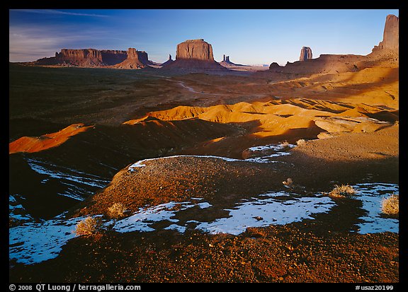 View from Ford point, late afternoon. Monument Valley Tribal Park, Navajo Nation, Arizona and Utah, USA (color)