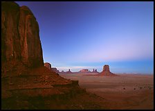 View from North Window at dusk. Monument Valley Tribal Park, Navajo Nation, Arizona and Utah, USA ( color)
