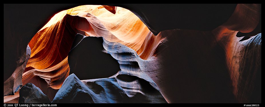 Slot canyon upper walls, Antelope Canyon. Arizona, USA (color)