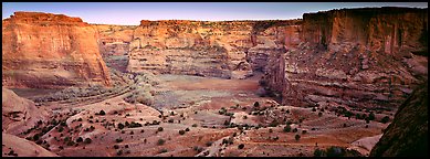 Canyon scenery at dusk. Canyon de Chelly  National Monument, Arizona, USA (Panoramic color)