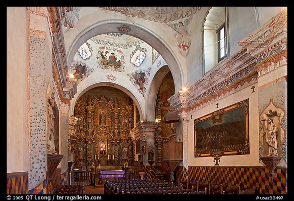 Chapel interior, San Xavier del Bac Mission. Tucson, Arizona, USA