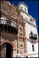 Facade and tower, San Xavier del Bac Mission. Tucson, Arizona, USA ( color)