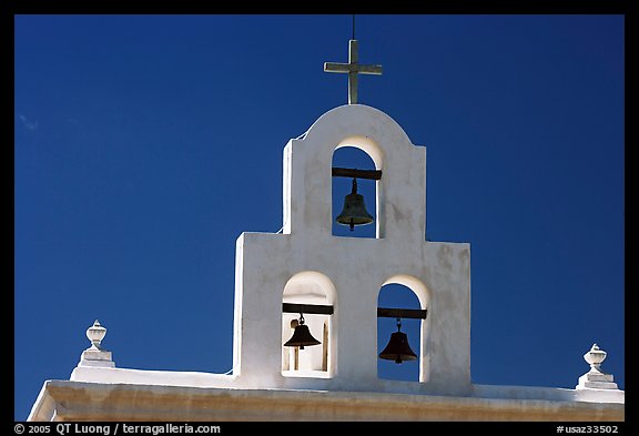 Bell tower, San Xavier del Bac Mission. Tucson, Arizona, USA (color)