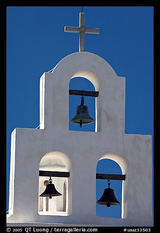 White Bell tower, San Xavier del Bac Mission. Tucson, Arizona, USA