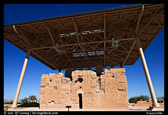 Prehistoric Big House, Casa Grande Ruins National Monument. Arizona, USA