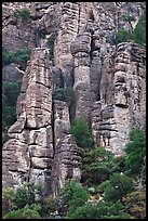 Cliff eroded into stone pillars. Chiricahua National Monument, Arizona, USA ( color)