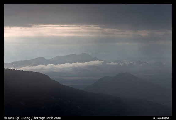 Storm over distant mountains. Chiricahua National Monument, Arizona, USA (color)