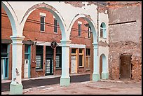 Main street seen from ruined building, Clifton. Arizona, USA (color)