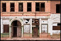 Boarded up storefront, Clifton. Arizona, USA (color)