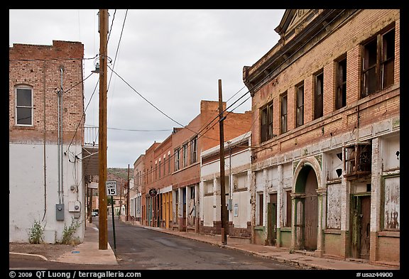 Semi-abandonned buildings, Clifton. Arizona, USA (color)