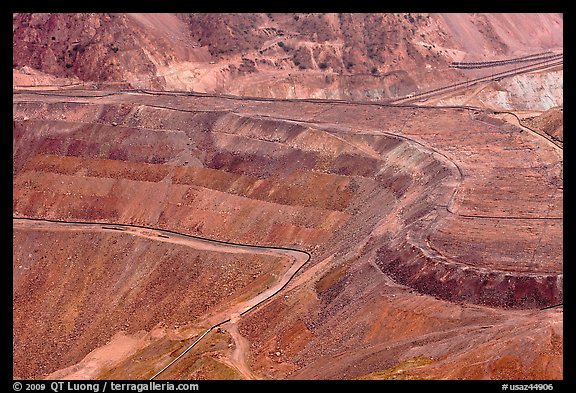 Terrain detail, Morenci mine. Arizona, USA (color)