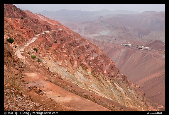 Terraces in open-pit mine, Morenci. Arizona, USA (color)