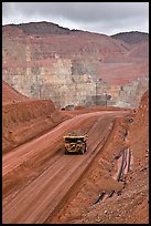 Truck with ore in copper mine, Morenci. Arizona, USA (color)