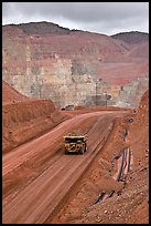 Truck with ore in copper mine, Morenci. Arizona, USA (color)