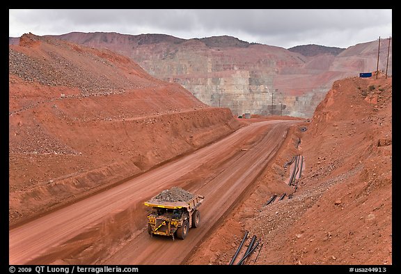 Truck with copper ore in open pit Morenci mine. Arizona, USA