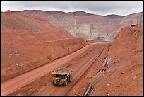 Truck with copper ore in open pit Morenci mine. Arizona, USA