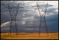 Power lines and storm clouds. Arizona, USA