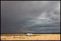 Trailer and storm sky. Arizona, USA (color)