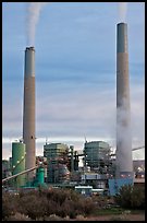 Smokestacks, Cholla generating station,. Arizona, USA (color)