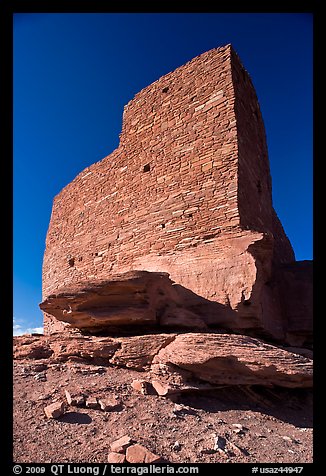 Masonary wall, Wukoki pueblo, Wupatki National Monument. Arizona, USA (color)