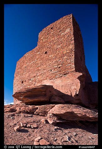 Masonary wall, Wukoki pueblo, Wupatki National Monument. Arizona, USA