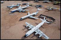 Aerial view of retired aircraft, Pima Air and space museum. Tucson, Arizona, USA ( color)