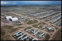 Aerial view of Aircraft Maintenance and Regeneration Group Boneyard. Tucson, Arizona, USA ( color)