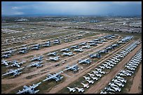 Aerial view of retired military aircraft. Tucson, Arizona, USA ( color)