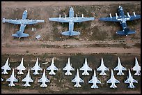 Aerial view of military aircraft. Tucson, Arizona, USA ( color)