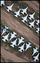 Aerial view of fighter jets. Tucson, Arizona, USA ( color)