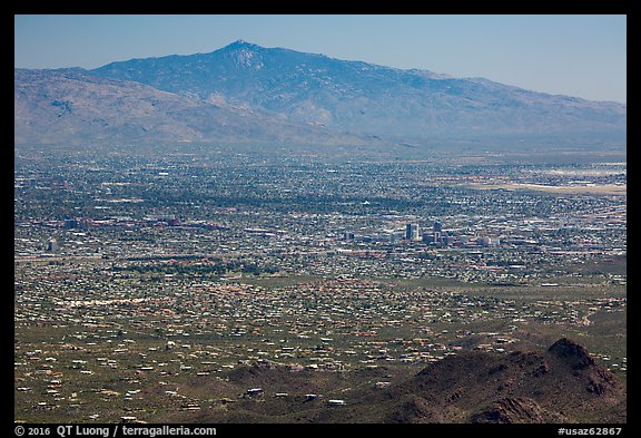 Tucson from Wasson Peak. Tucson, Arizona, USA (color)