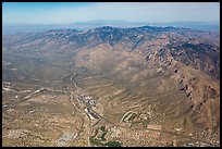 Aerial view of Tucson edges and Rincon Mountains. Tucson, Arizona, USA ( color)