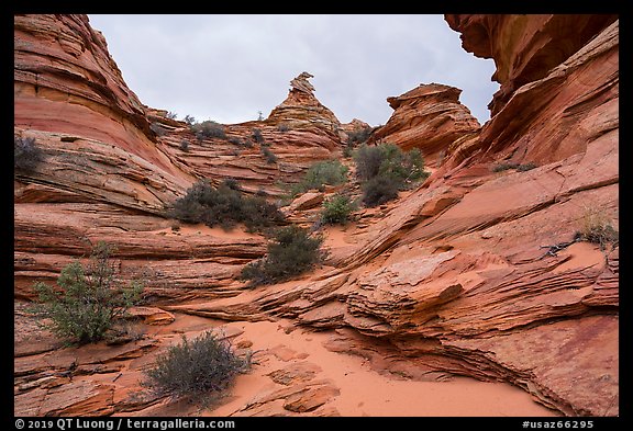 Twisted sandstone buttes, Coyote Buttes South. Vermilion Cliffs National Monument, Arizona, USA (color)