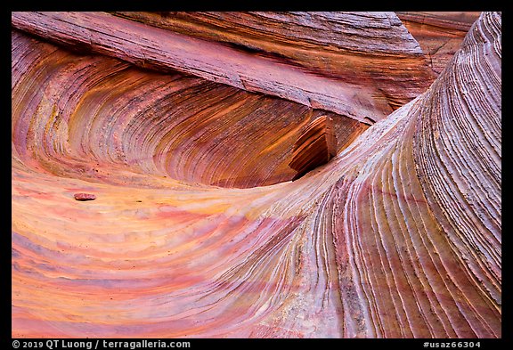 Striated multicolored sandstone, Coyote Buttes South. Vermilion Cliffs National Monument, Arizona, USA (color)