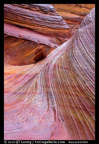 Striated rock walls, Coyote Buttes South. Vermilion Cliffs National Monument, Arizona, USA (color)