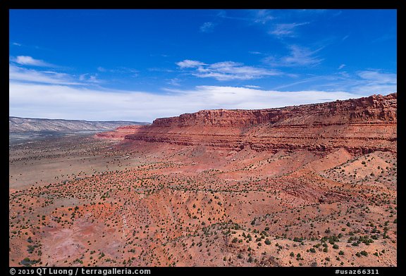 Aerial distant view of Vermillion Cliffs. Vermilion Cliffs National Monument, Arizona, USA (color)