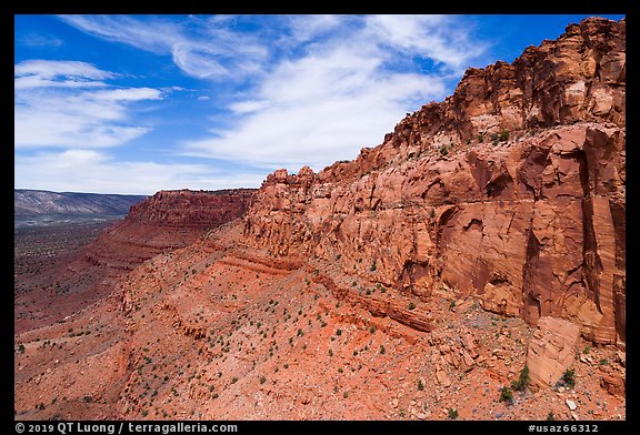 Aerial close view of Vermillion Cliffs. Vermilion Cliffs National Monument, Arizona, USA (color)