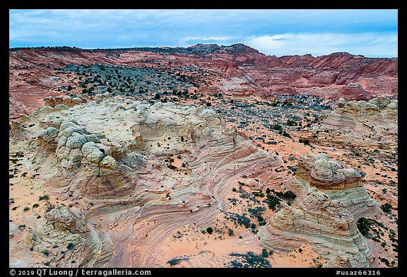 Aerial view of Coyotte Buttes South. Vermilion Cliffs National Monument, Arizona, USA (color)