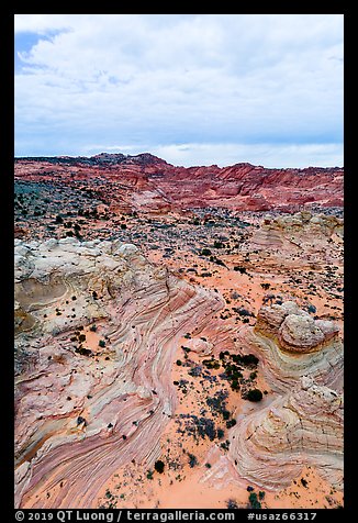 Aerial view of Coyotte Buttes South. Vermilion Cliffs National Monument, Arizona, USA (color)