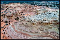 Aerial view of colorful sandstone formations, Coyote Buttes South. Vermilion Cliffs National Monument, Arizona, USA ( color)