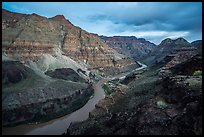 Grand Canyon at dusk from from Whitmore Canyon Overlook. Grand Canyon-Parashant National Monument, Arizona, USA ( color)