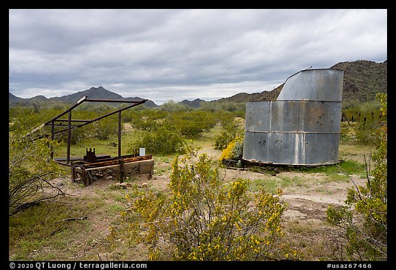 Abandonned farming equipment. Sonoran Desert National Monument, Arizona, USA (color)
