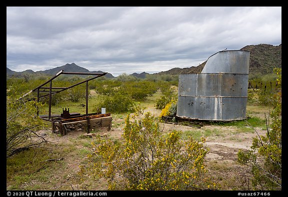 Abandonned farming equipment. Sonoran Desert National Monument, Arizona, USA (color)