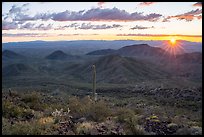 Sun setting over Table Mountain Wilderness. Sonoran Desert National Monument, Arizona, USA ( color)