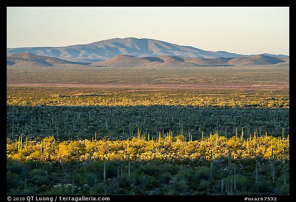 Shadows over Vekol Valley and Sand Tank Mountains. Sonoran Desert National Monument, Arizona, USA (color)